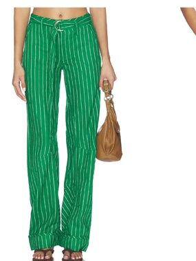 brand NEW FREE PEOPLE RAISE THE STAKES GREEN PANTS